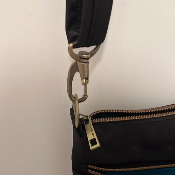 Black Crossbody Travel Security Bag with Adjustable Strap - Picture 4 of 10